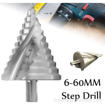 HSS Spiral Flute Step Drill Bit